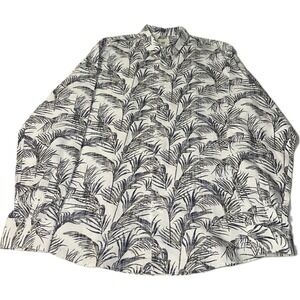 Vex Regular Fit Men's Size XL‎ Long Sleeve Button Up Shirt Palms Blue White